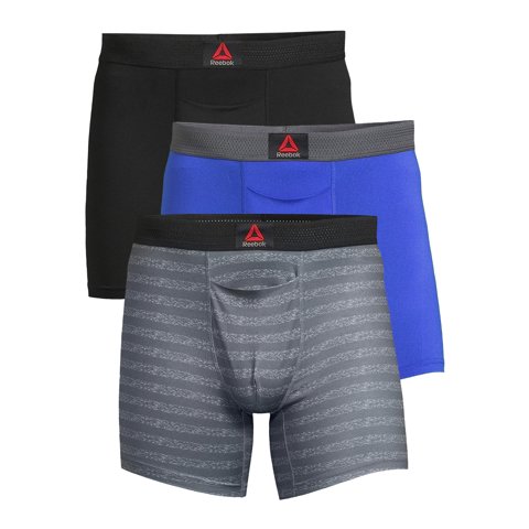 Men’s Featherweight Performance Boxer Briefs Underwear, 6 Inch, 3-Pack