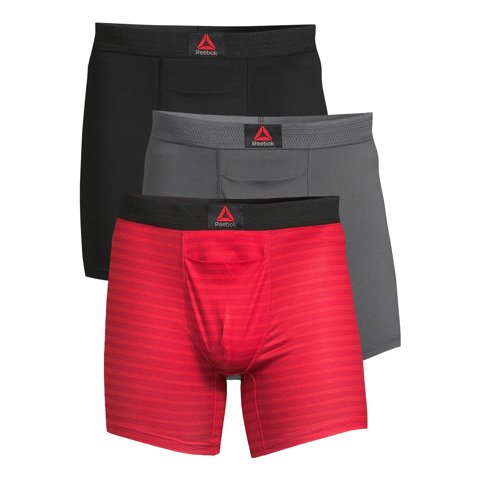 Men’s Featherweight Performance Boxer Briefs Underwear, 6 Inch, 3-Pack