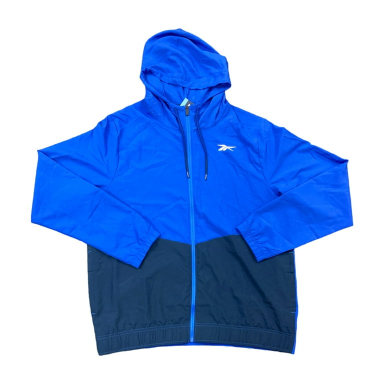Reebok Men's Full Zip Color Block Drawcord Adjustable Hood