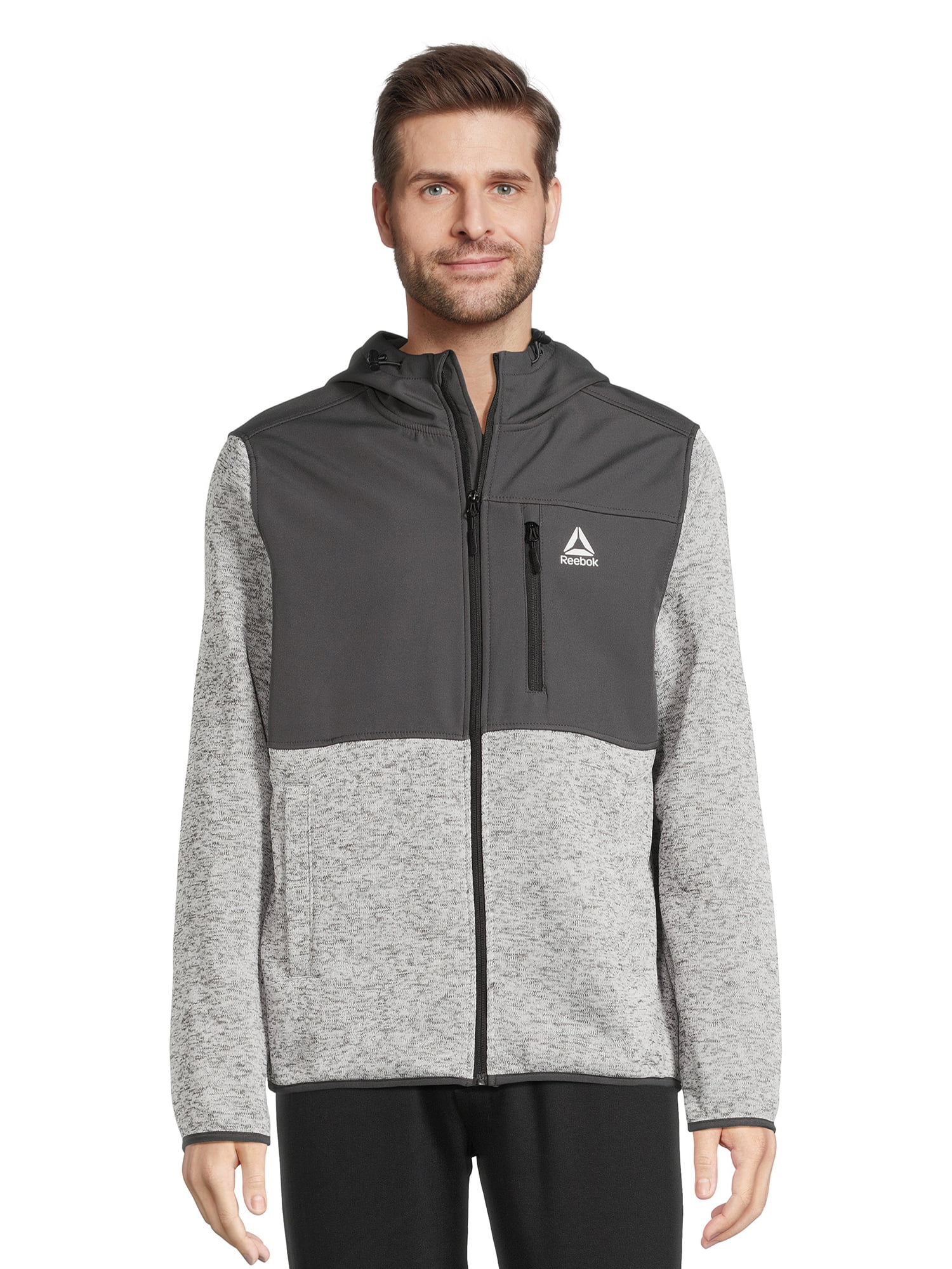 Reebok Men’s Hooded Sweater Fleece Jacket, Sizes M-2XL - Walmart.com