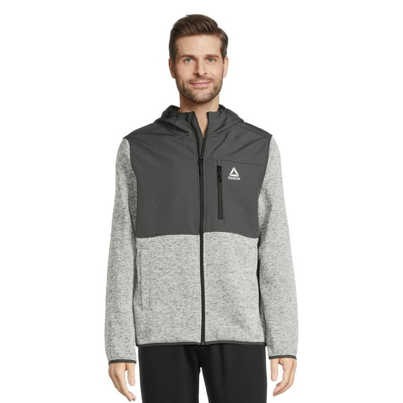 Reebok Delta Men's Hooded Sweater Fleece Jacket, Sizes M-2XL