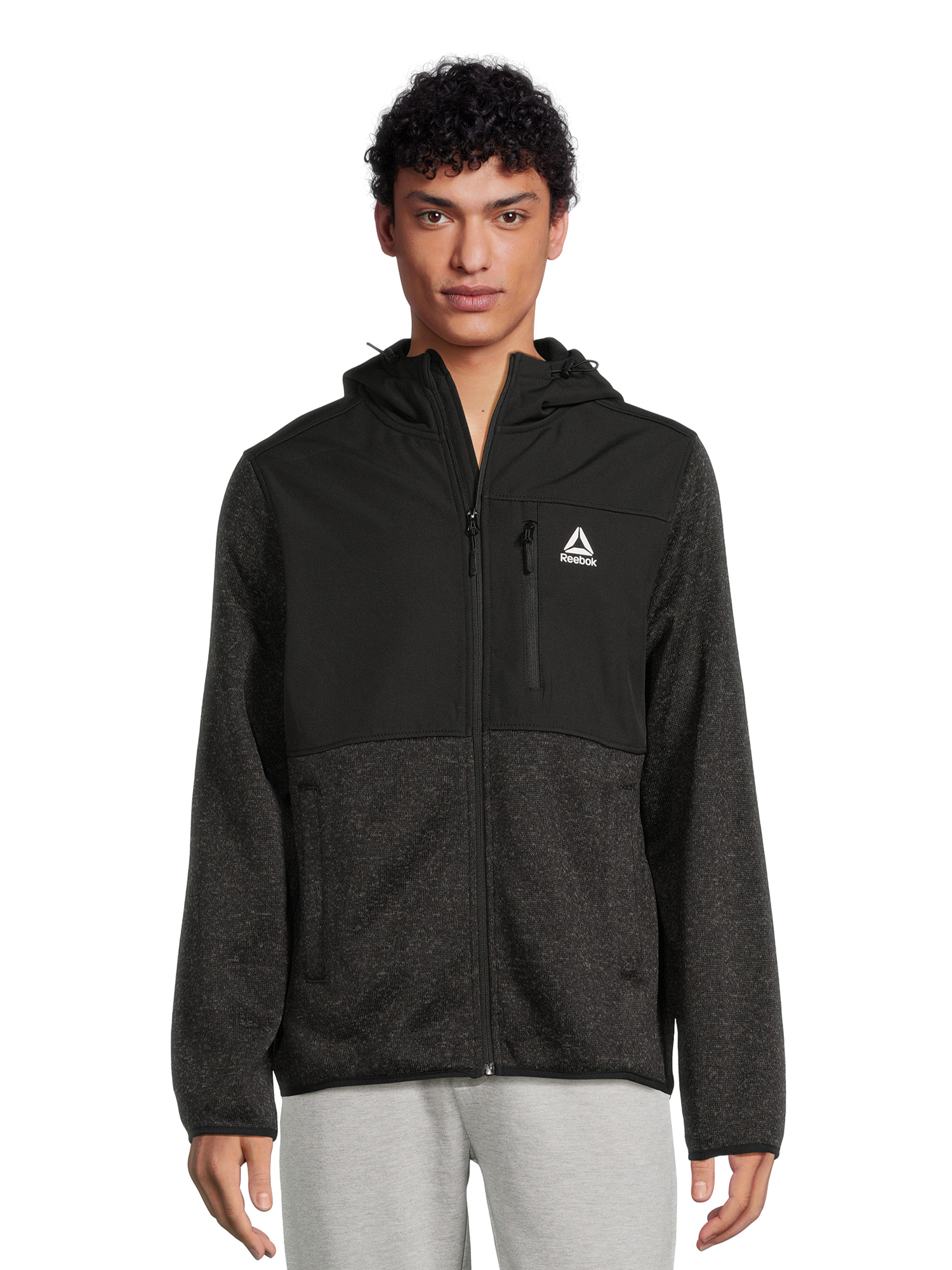 Reebok Men’s Hooded Sweater Fleece Jacket, Sizes M-2XL - image 1 of 5