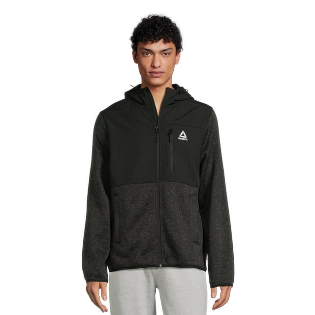 Reebok Men’s Hooded Sweater Fleece Jacket, Sizes M-2XL