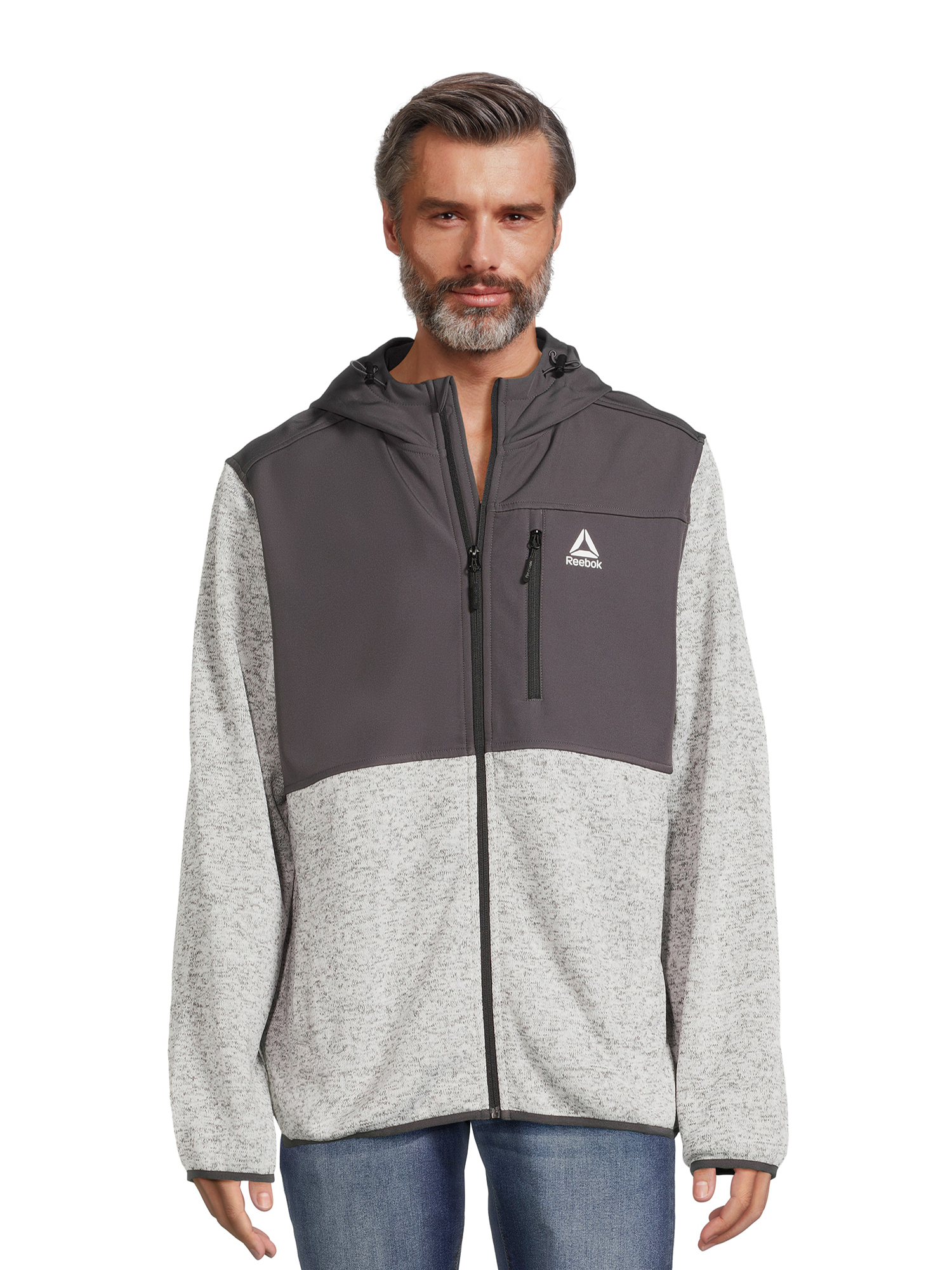 Reebok Men's Hooded Sweater Fleece Jacket, Sizes M2XL