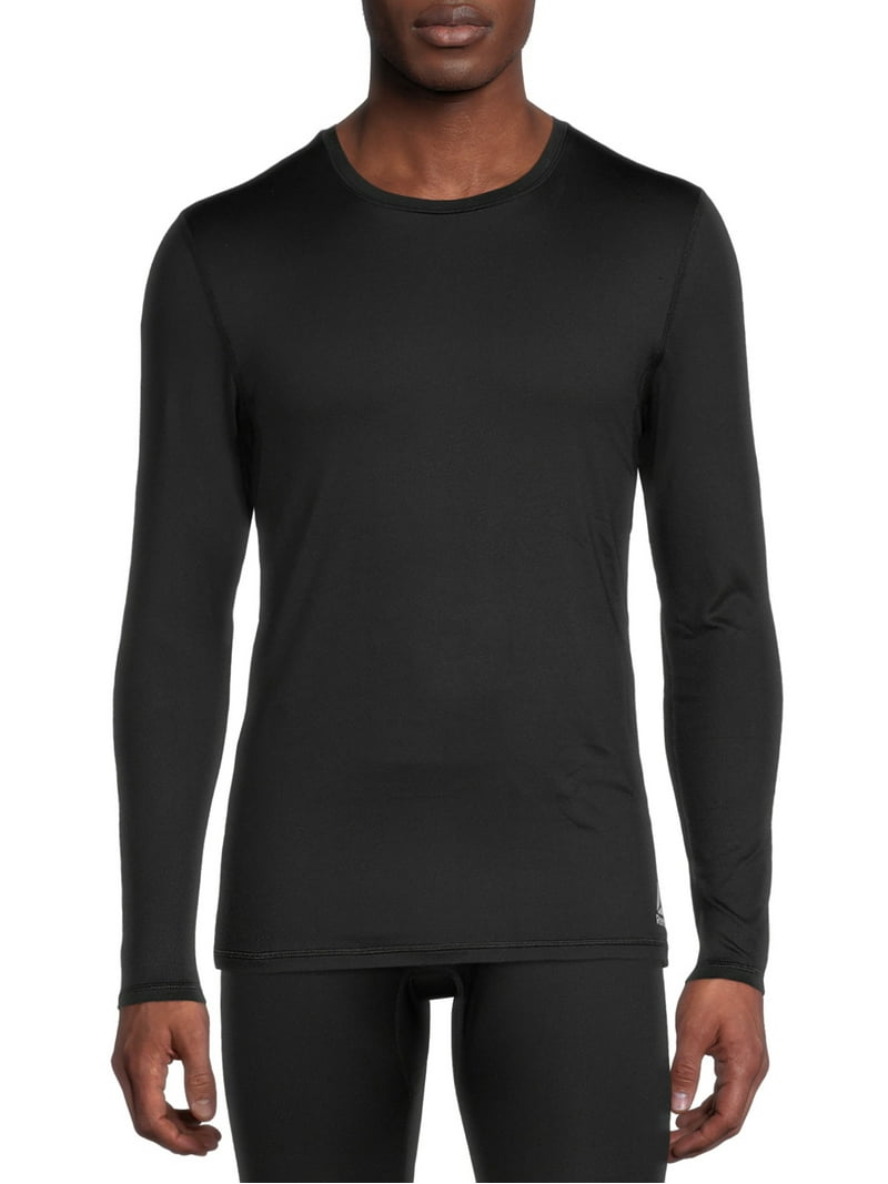 Reebok Mens Black Performance Base Layer Long Sleeve Crew Neck