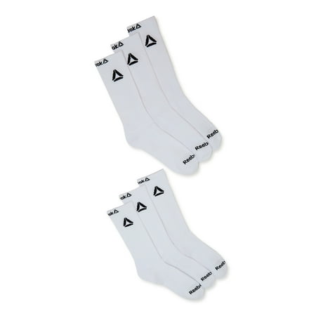 Reebok Men's Socks, Performance Cotton Blend Crew Socks, 6-Pack