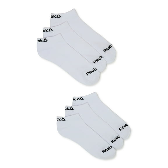 Reebok Men's Socks, Performance Cotton Blend No Show Socks, 6-Pack