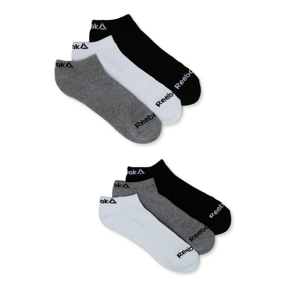Reebok Men's Socks, Performance Cotton Blend No Show Socks, 6-Pack