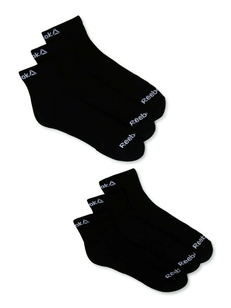 Reebok Men's Socks, Performance Cotton Blend Quarter Socks, 6-Pack