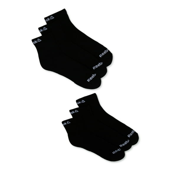 Reebok Men's Socks, Performance Cotton Blend Quarter Socks, Stocking Stuffers, 6-Pack