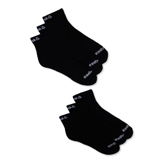 Reebok Men's Socks, Performance Cotton Blend Quarter Socks, 6-Pack