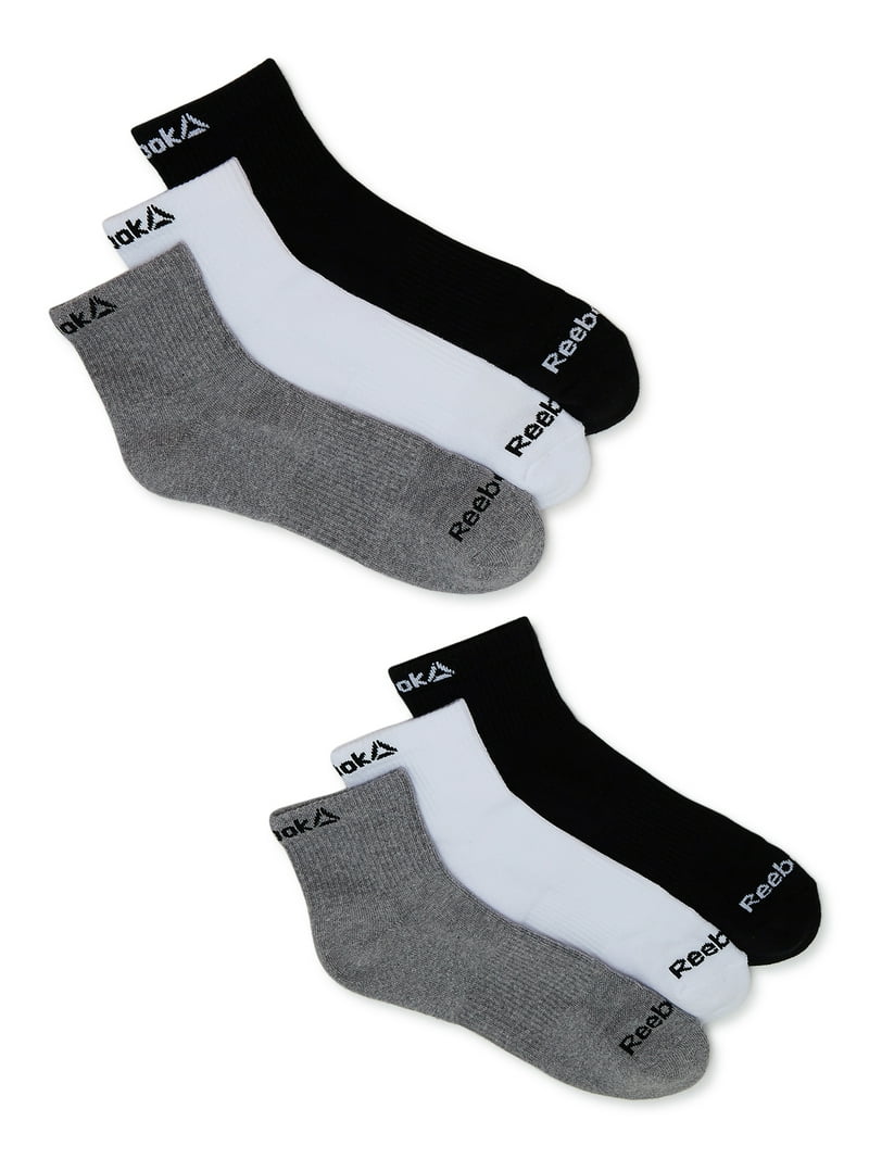 Reebok Men's Performance Cotton Blend Quarter Socks, 6-Pack