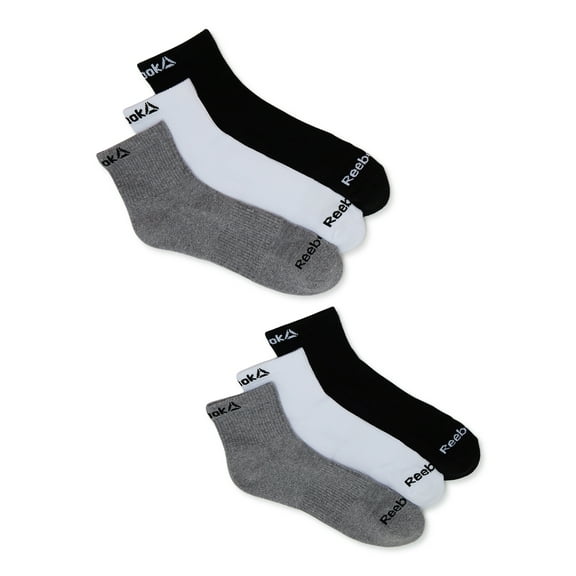 Reebok Men's Socks, Performance Cotton Blend Quarter Socks, 6-Pack