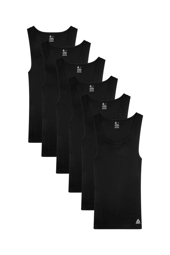 Men’s Performance Cotton Rib Tank Undershirts, 6 Pack, Sizes S–3XL