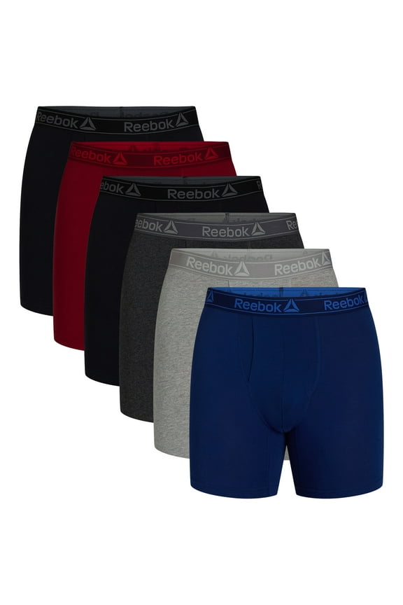 Men's Underwear Performance Cotton Stretch Regular Leg Boxer Briefs, 6-Pack