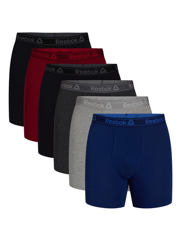 Men's Underwear Performance Cotton Stretch Regular Leg Boxer Briefs, 6-Pack