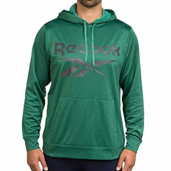 Reebok Men's Performance Pullover Hoodie - Bottle Green, Medium Men's Sport