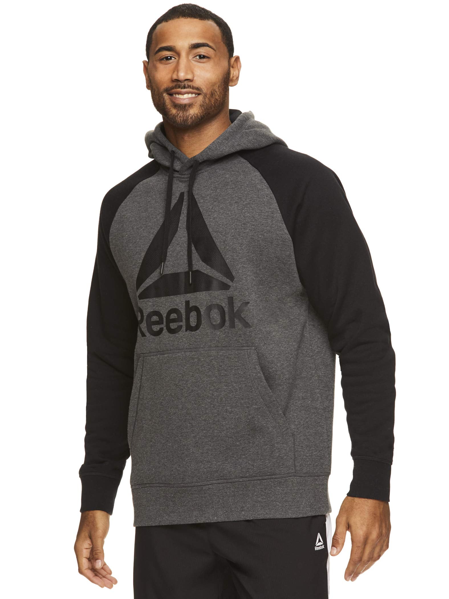 Reebok Men's Performance Pullover Hoodie Sweatshirt Graphic Hooded Activewear Sweater with