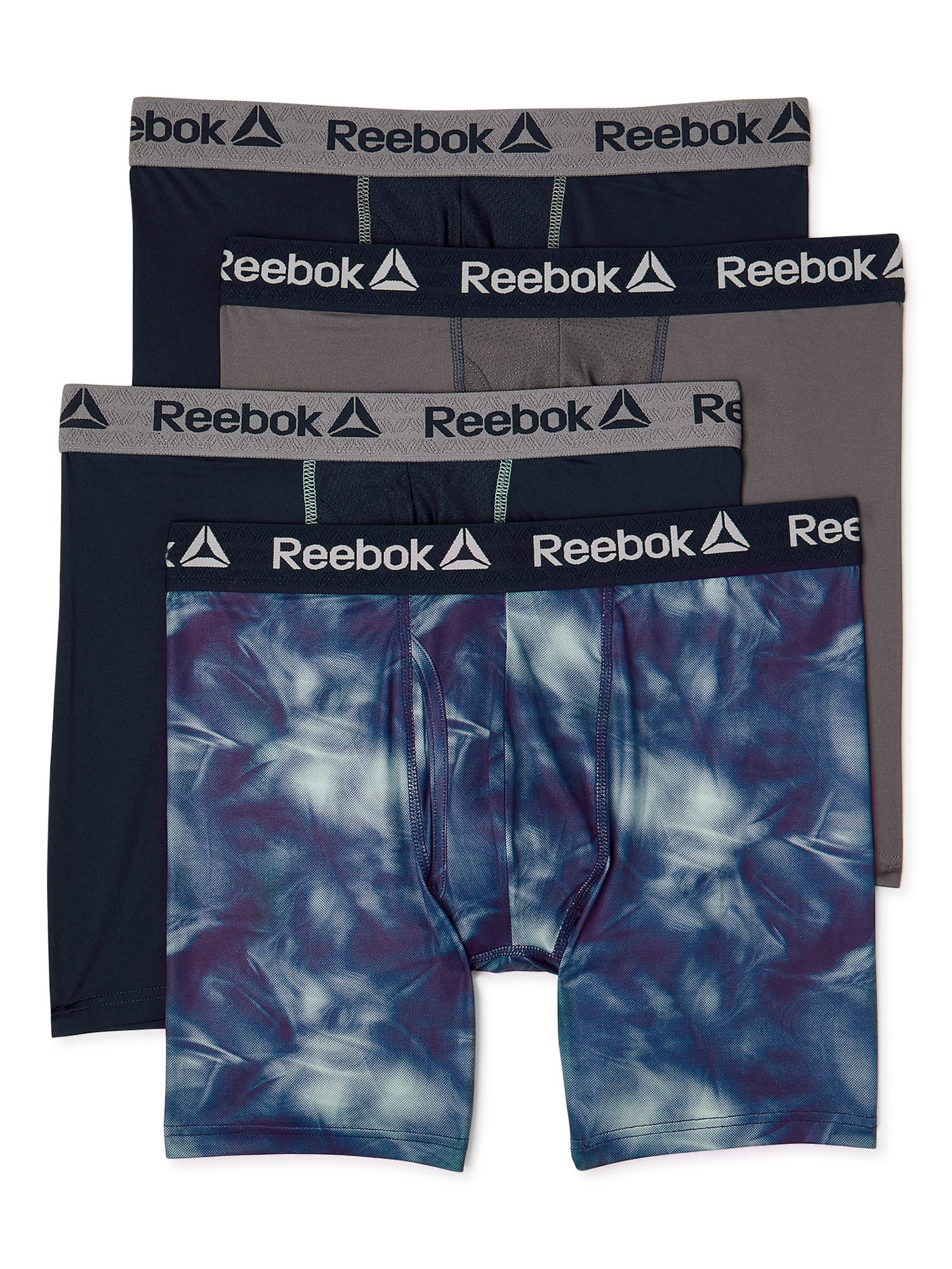 Reebok 4-Pack Performance Boxer Briefs - Black/Red/Navy/Blue | Reebok