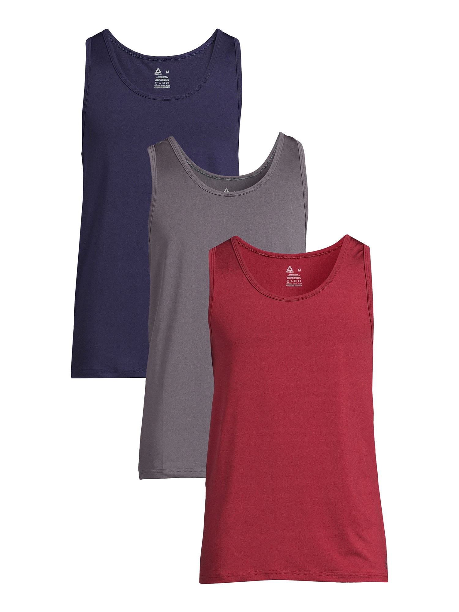 Reebok Men s Performance Tank Tops 3 Pack Size Small Multicolor