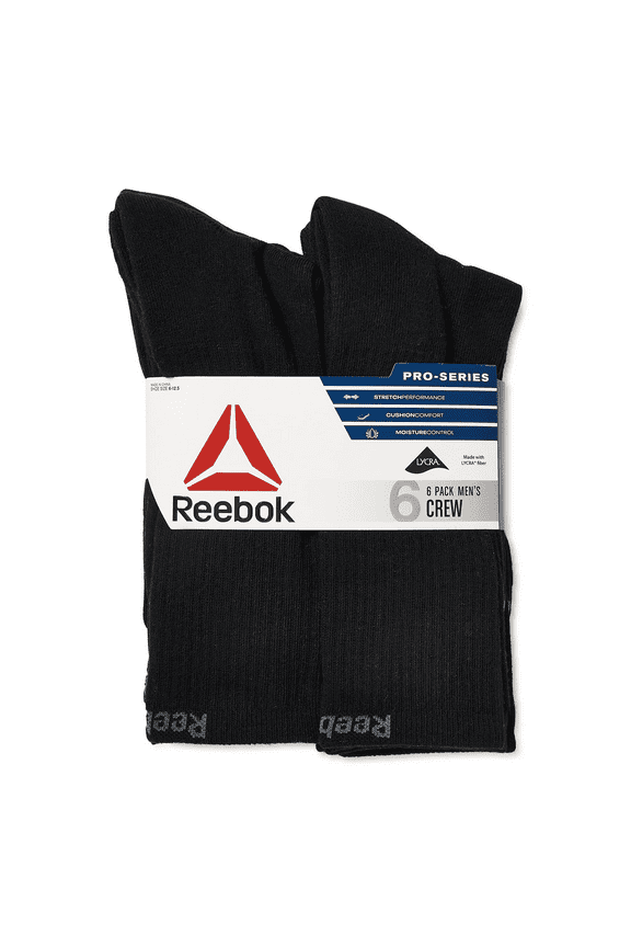 Men's Pro Series Crew Socks, 6-Pack  Black  Color