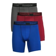 Reebok Men's Pro Series Performance Boxer Brief Extended Length Underwear, 7.5-Inch, 3-Pack