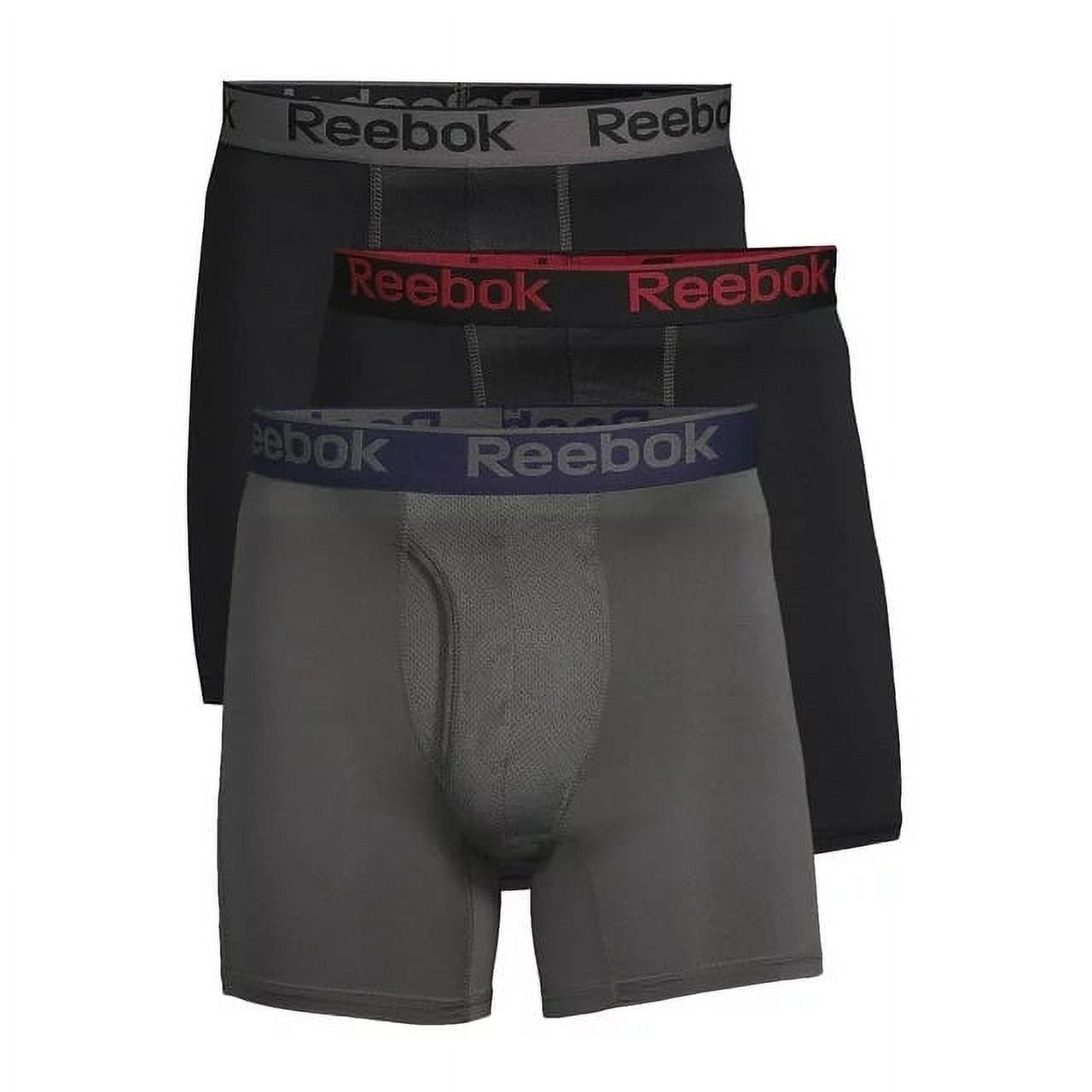 Reebok 4-Pack Performance Boxer Briefs - Black/Red/Black/Pearl