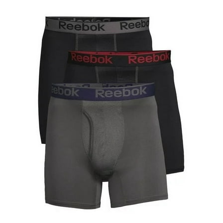 Reebok Men's Underwear Pro Series Performance Long Leg Boxer Brief, 7.5-Inch, 3-Pack
