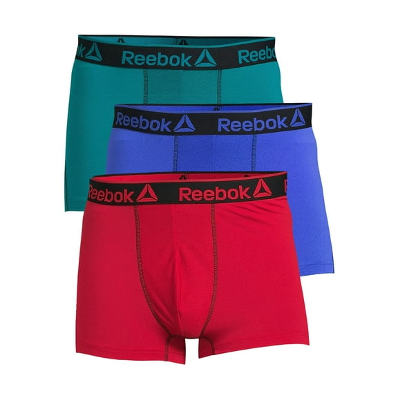 Reebok Men’s Underwear Pro Series Performance Trunk Boxer Briefs, 3-Inch, 3-Pack