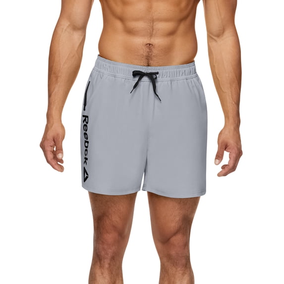 Reebok Men's Solid Logo 7" Swim Trunk with UPF 50+, Sizes S-XXL