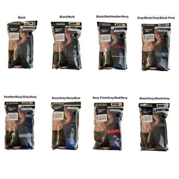 Reebok Men's Speedwick Performance Training Boxer Briefs 4 Pack (Black, XXL (44-46))