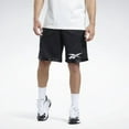 thumbnail image 1 of Reebok Mens Regular fit Mesh Basketball Shorts XXL Black Solid, 1 of 7