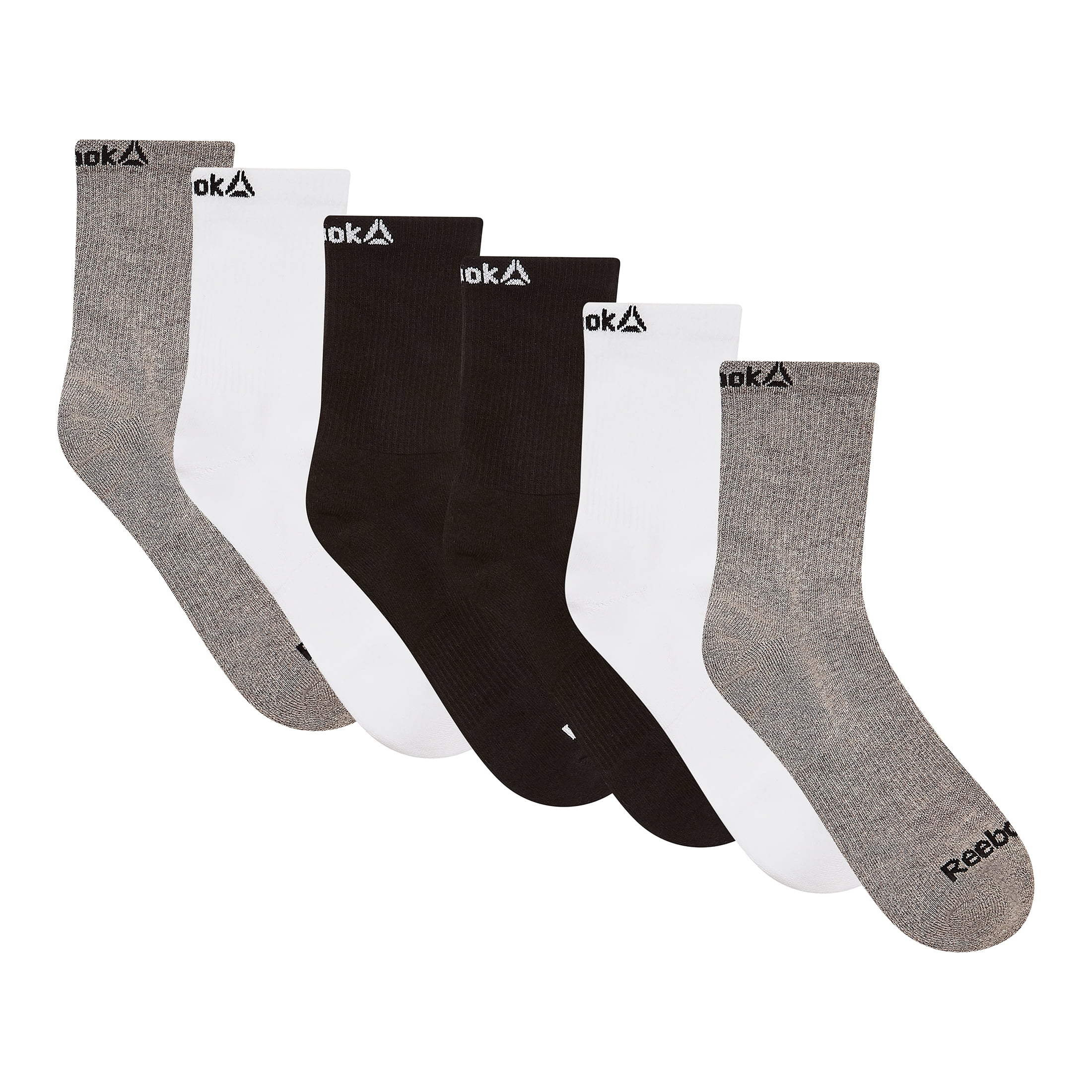 Reebok Men's Targeted Cushion Mid Crew Socks, 6-Pack - Walmart.com