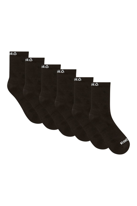 Men's Targeted Cushion Mid Crew Socks, 6-Pack