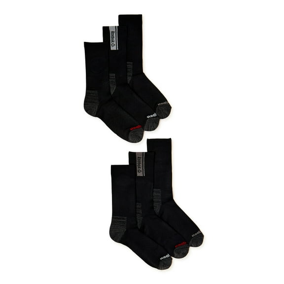 Reebok Men's Socks, Tech Comfort Crew Socks, 6-Pack