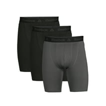 Reebok Men's Tech Comfort Long Length Boxer Brief Underwear, 9 inch, 3 Pack
