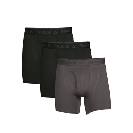 Reebok Men's Underwear Tech Comfort Sport Soft Boxer Brief, 3-Pack