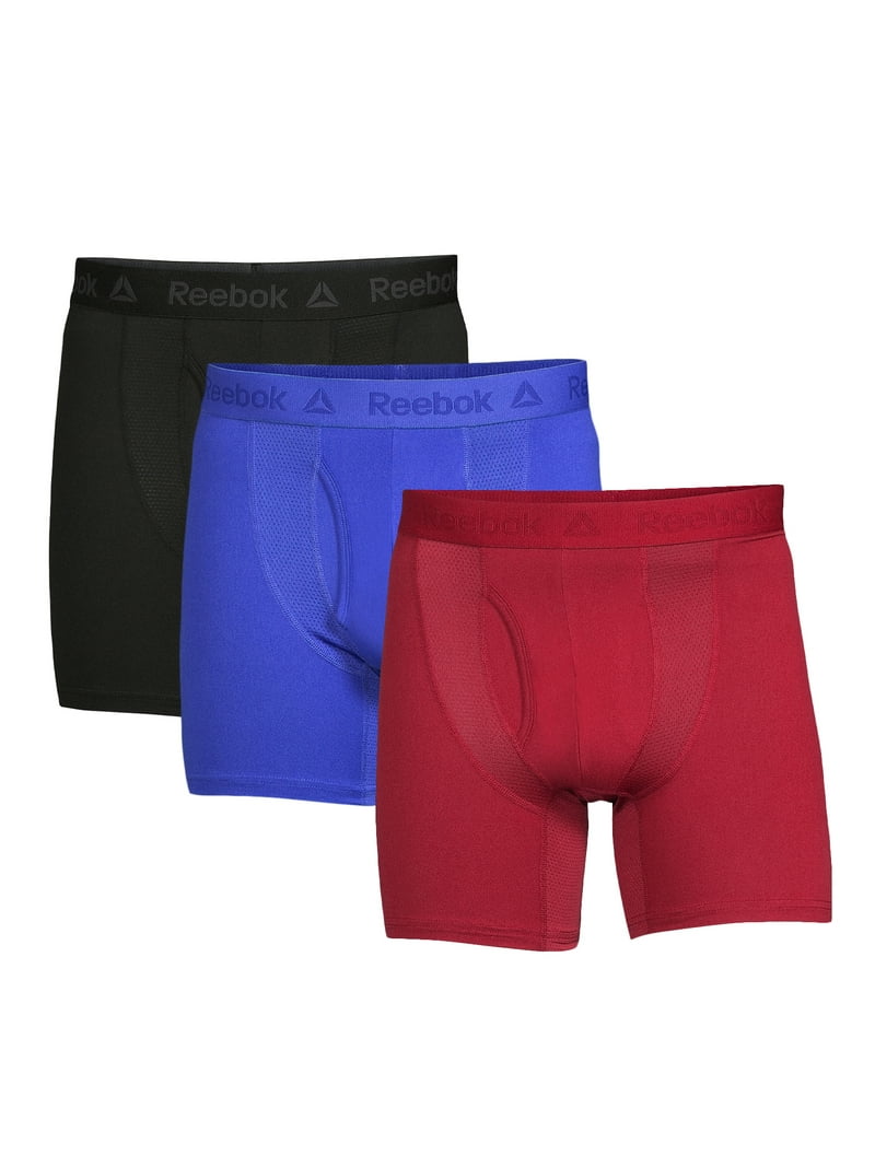 Reebok Men's Underwear Tech Comfort Sport Soft Boxer Brief, 3-Pack