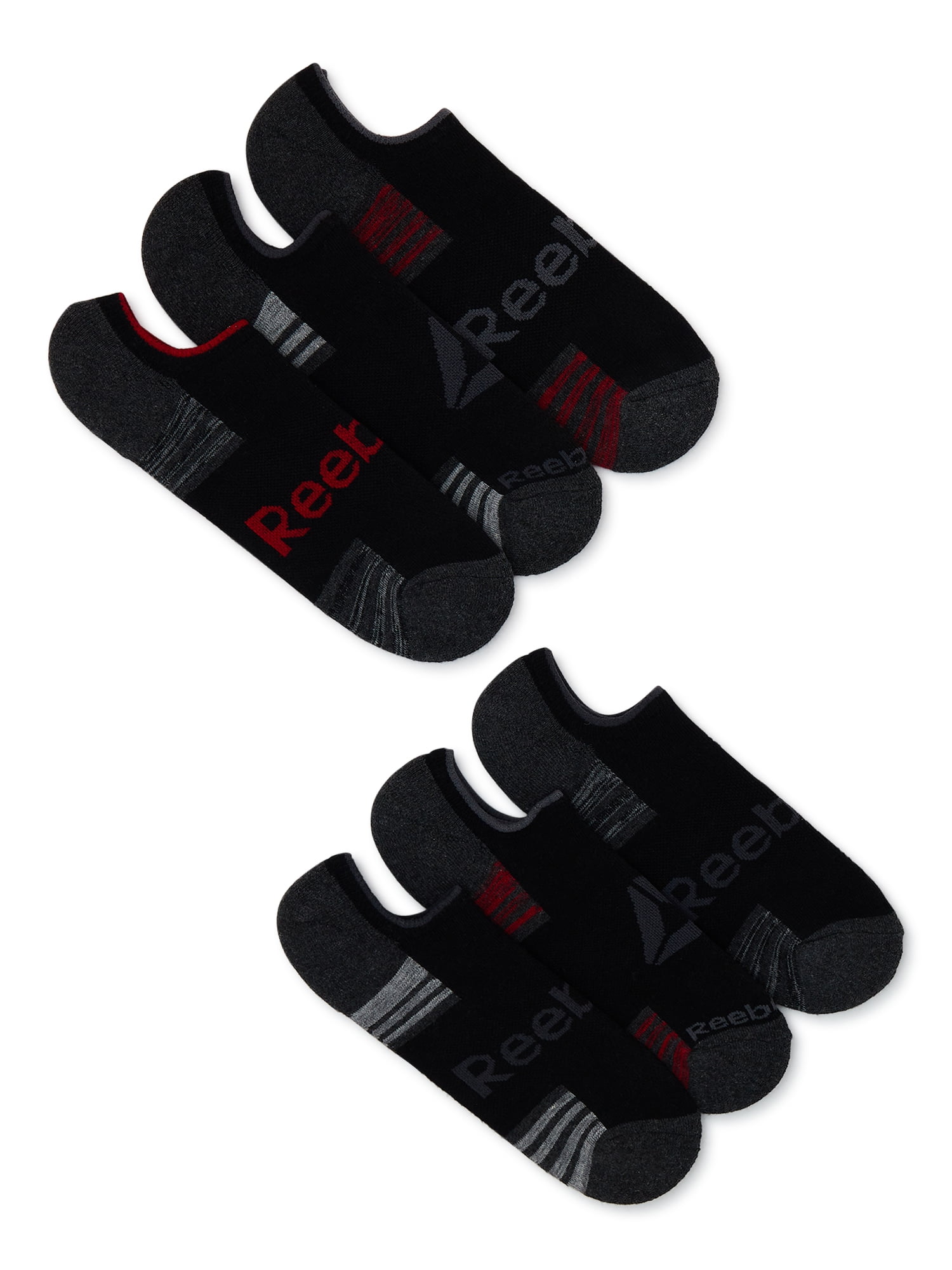 Reebok Men's Training No Show Liner Socks, 6Pack