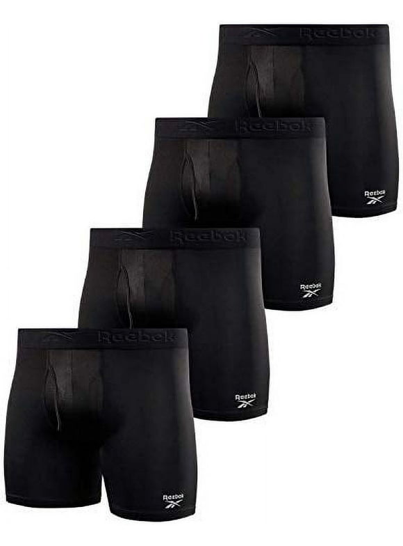 Men's Underwear - Performance Boxer Briefs with Fly Pouch (4 Pack) X-Large All Black