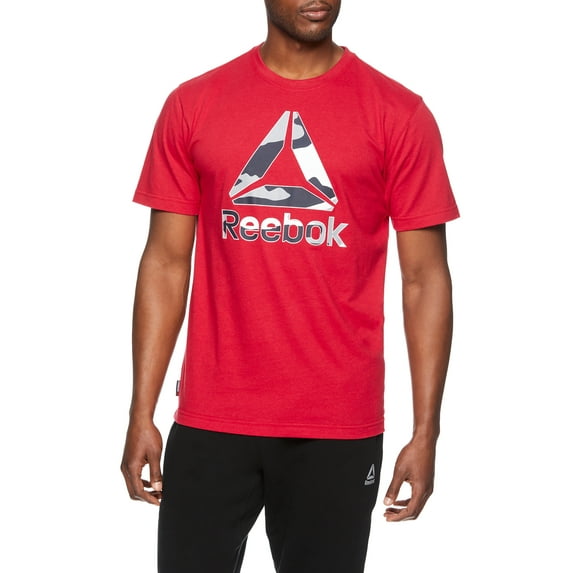 Reebok Men's and Big Men's Active Short Sleeve Camo Delta Logo Tee, up to Size 3XL
