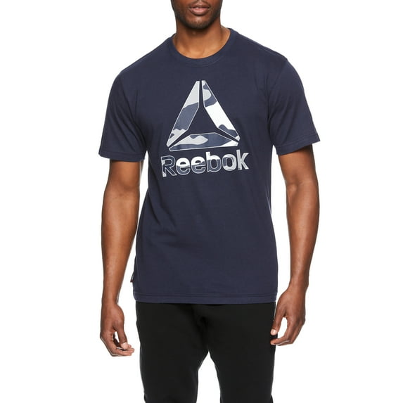 Reebok Men's and Big Men's Active Short Sleeve Camo Delta Logo Tee, up to Size 3XL