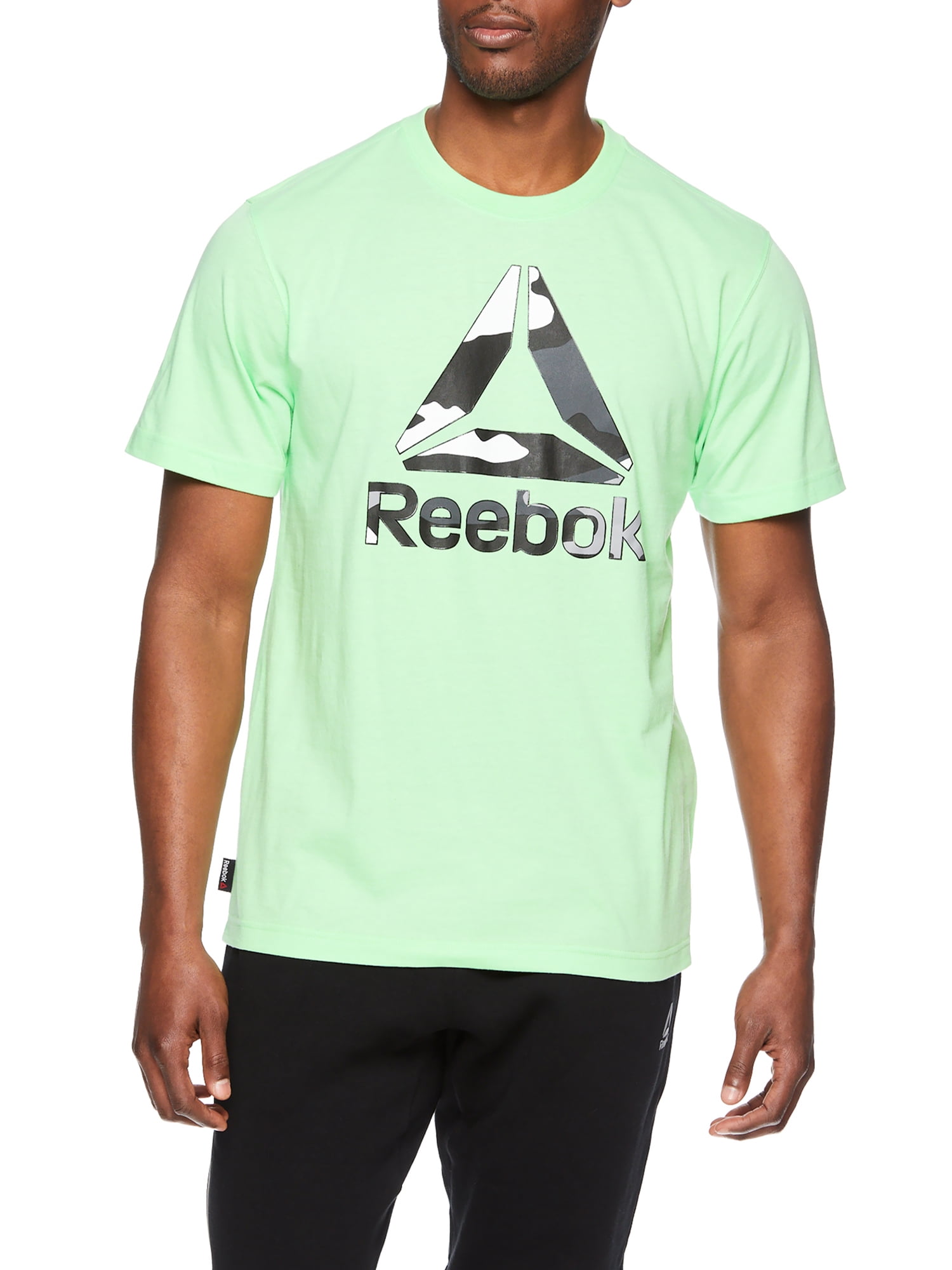 Reebok Men's and Men's Active Short Sleeve Camo Delta Logo up to Size 3XL -