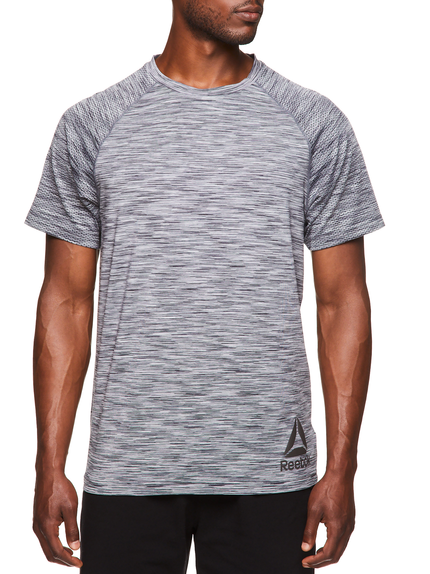 Reebok Men's and Big Men's Active Short Sleeve Tee with Mesh Sleeves, up to Size 3XL - image 1 of 4