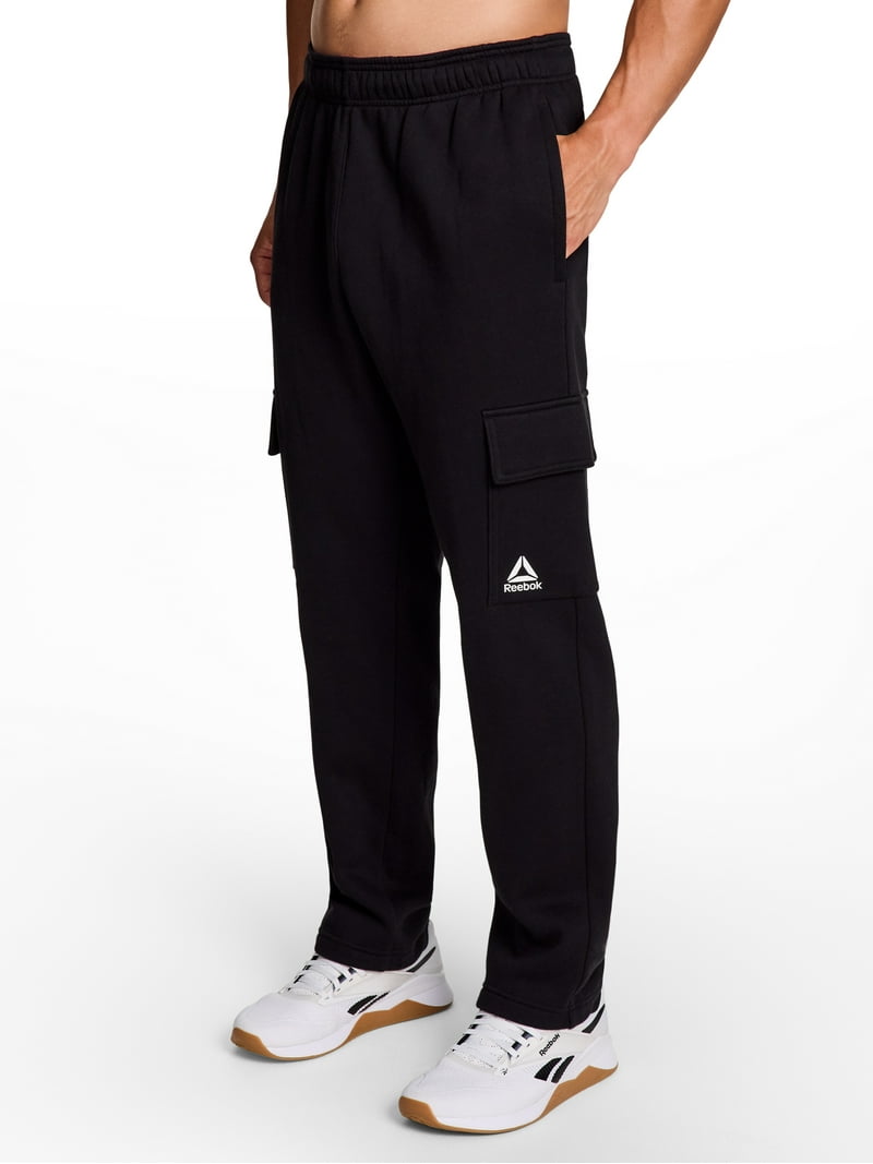 Reebok Men's Big Men's Delta Logo Fleece Cargo Sweatpants, Sizes