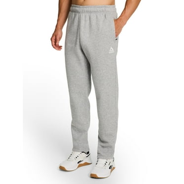 Reebok Men's & Big Men's Delta Logo Fleece Relaxed Fit Open Leg Sweatpants, Sizes XS-5XL