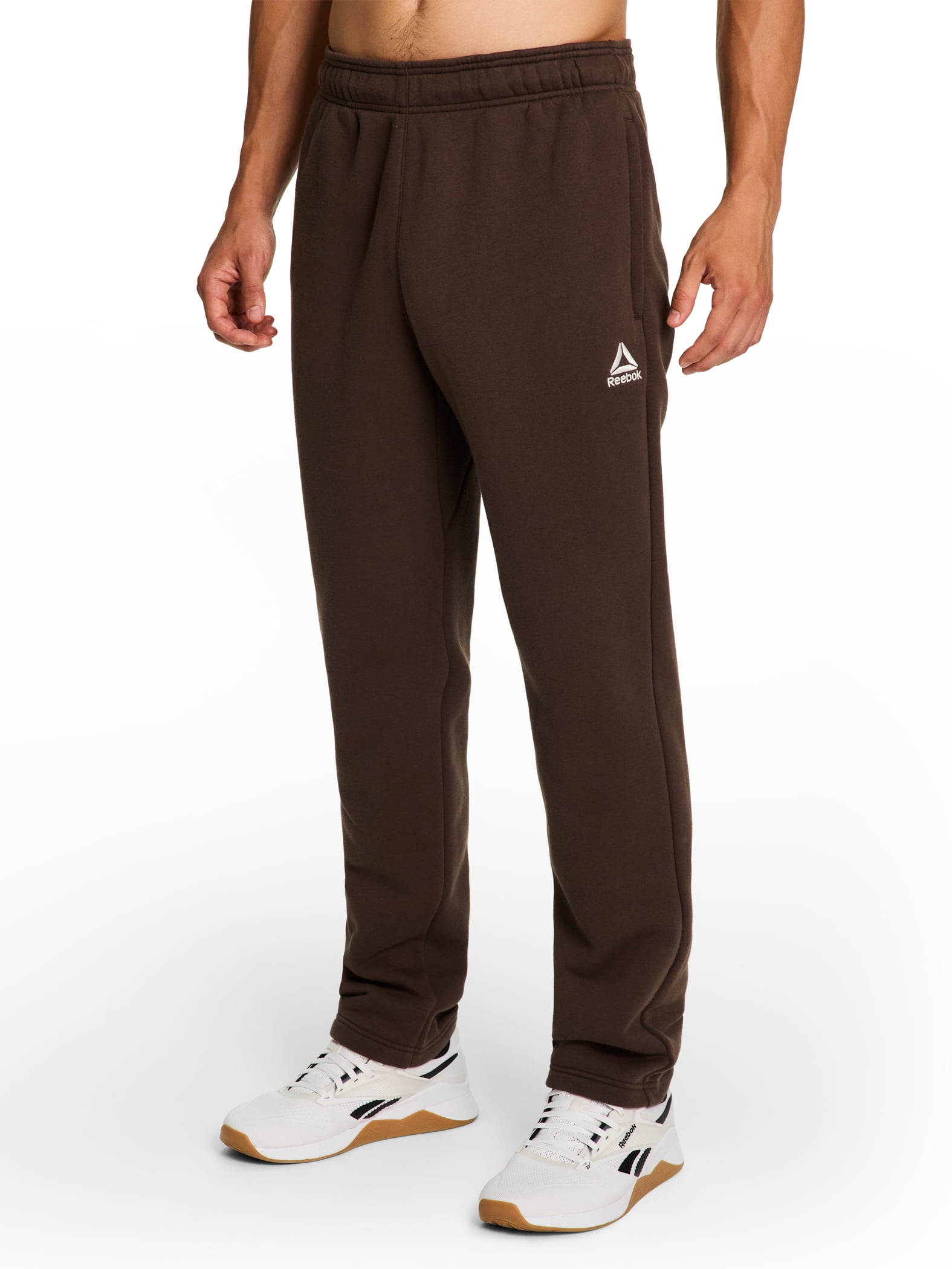 Reebok Men's & Big Men's Delta Logo Fleece Relaxed Fit Open Leg