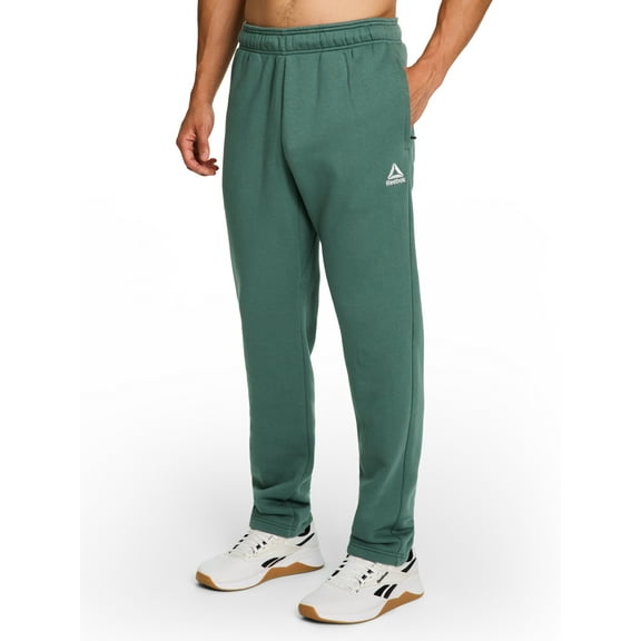 Reebok Men's & Big Men's Delta Logo Fleece Relaxed Fit Open Leg Sweatpants, Sizes XS-5XL