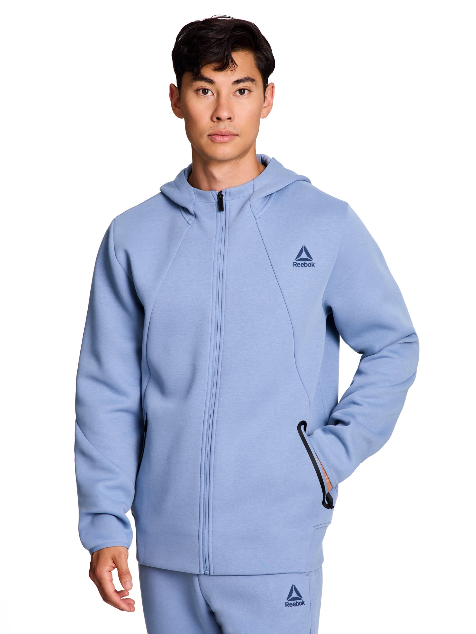 Reebok Men's and Big Men's Momentum Fleece Full Zip Hoodie, Sizes XS-5XL