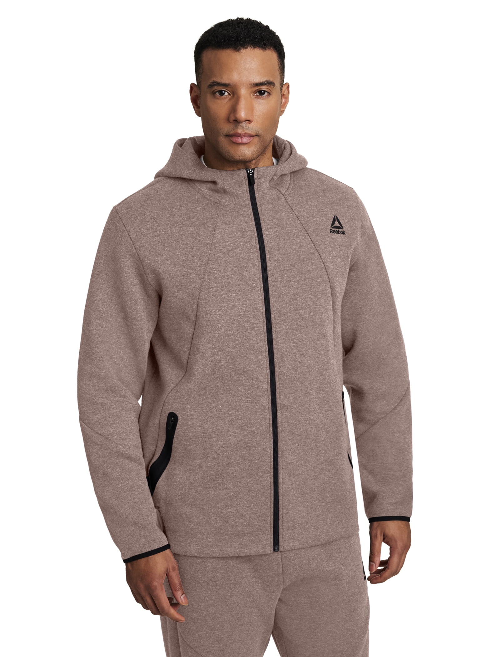 Reebok Men's and Big Men's Momentum Fleece Full Zip Hoodie, Sizes XS ...